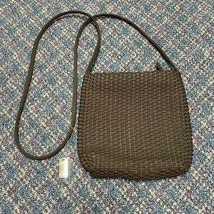 Gently used Nine West Faux Leather Brown Wicker Crossbody